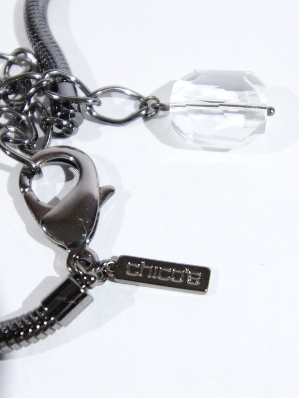 Chico's Couture Festival Gunmetal Color with Multi-Strand Rhinestones - Picture 6 of 7